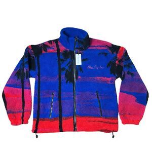 Blue Sky Inn Fleece Zip Jacket Mens M Italy Sherpa Outdoor Warm Soft Retro Ski